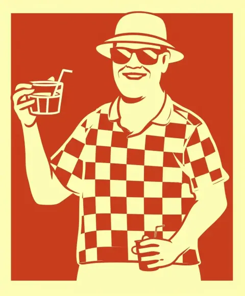 Checkered Sunglasses Man
