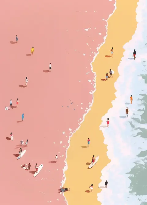 Top View Sea People