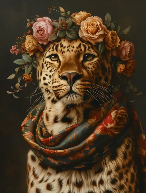 Royal Leopard Oil Portrait