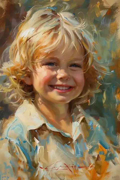 Portrait of Young Boy in Gerhartz Style