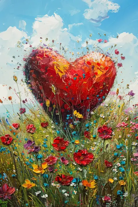 Raw Heart in Meadow