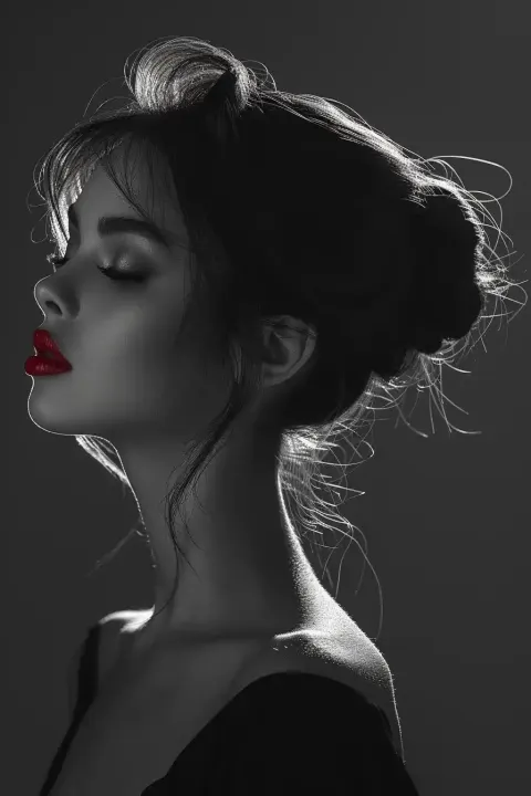 Monochrome Lips Silhouette