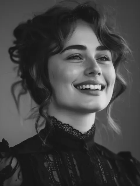 Victorian Woman Portrait BW