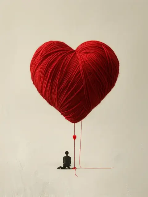 Surreal Heart Yarn Man