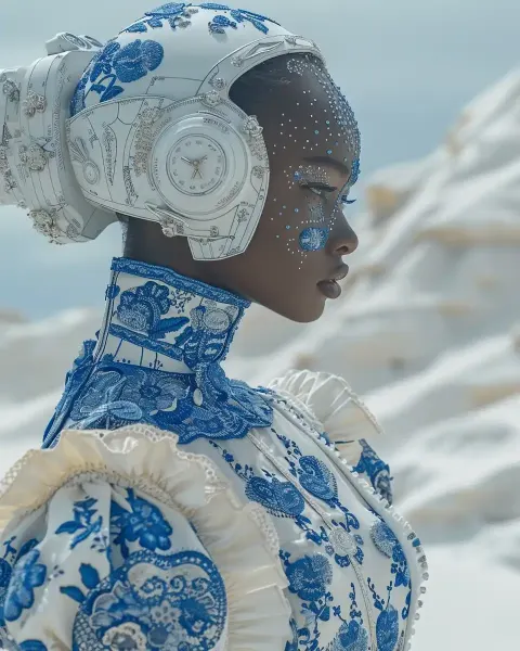 Fashionable Robot in Dunes