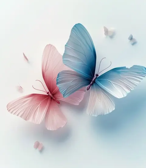 3D Blush Butterfly Art