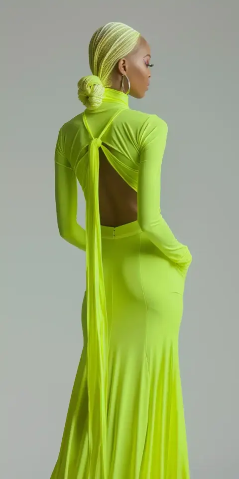 Neon Lime Mermaid Gown