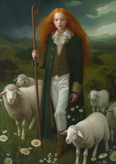 Irish Boy with Sheep