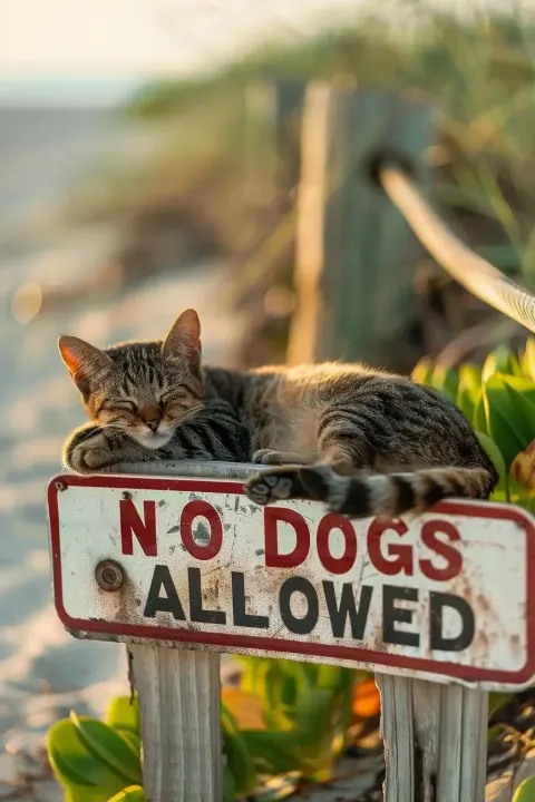 Photorealistic Beach Cat