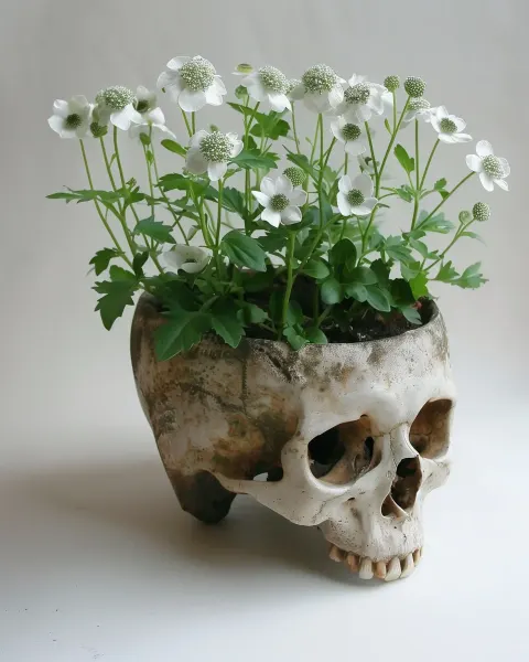 Raw Lisianthus Skull Art