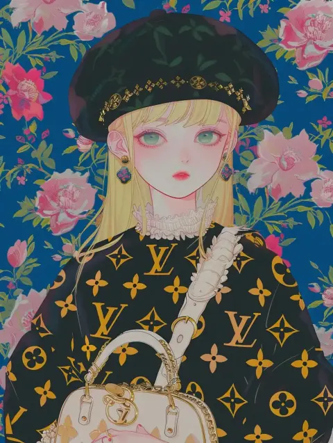 Anime Girl in LV Beret