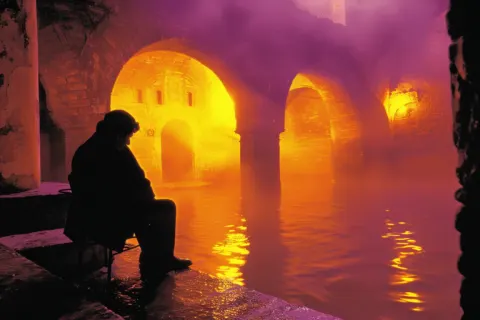 Antwerp in Sorrow with Soldiers and Embers Vermeer Style