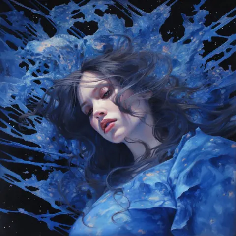 Aeroadire and Scattered Sapphire Abstract Concept