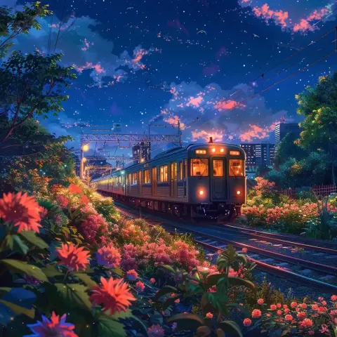 Starry Train in Monet Style