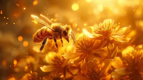 Firelight Bee on Flower