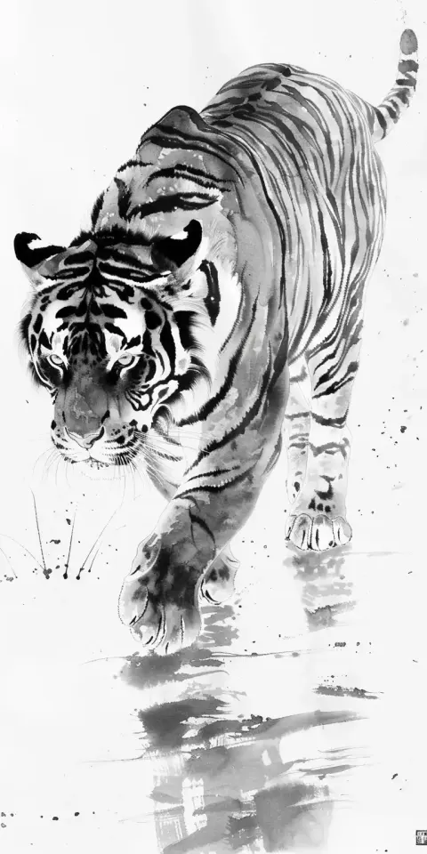 Inoue-Style Tiger Portrait