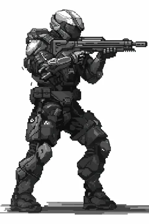 Armored Soldier Pixel Art