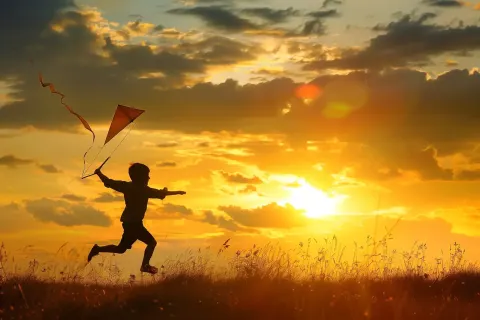 Raw Boy with Kite