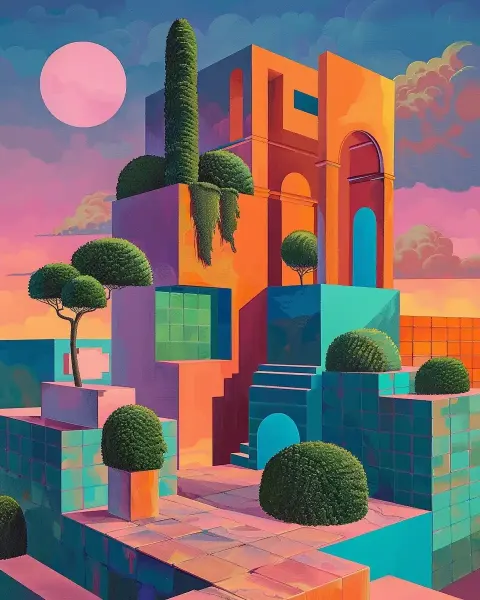 Surrealist Topiary Building