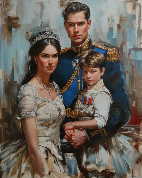Royal Family Portrait Oil