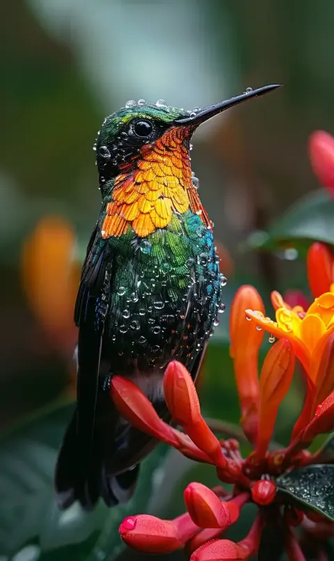 Colorful Rain Hummingbird