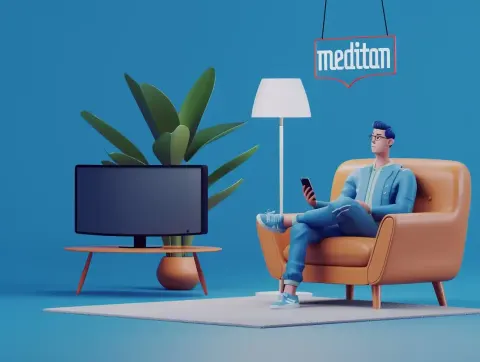 Cartoon Meditation Scene