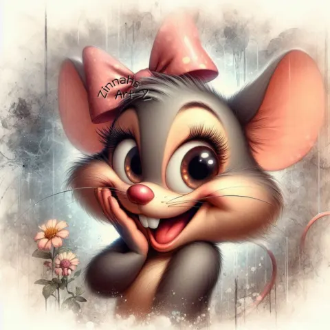 Charming Mouse with Mischievous Smile Ultrarealistic Art