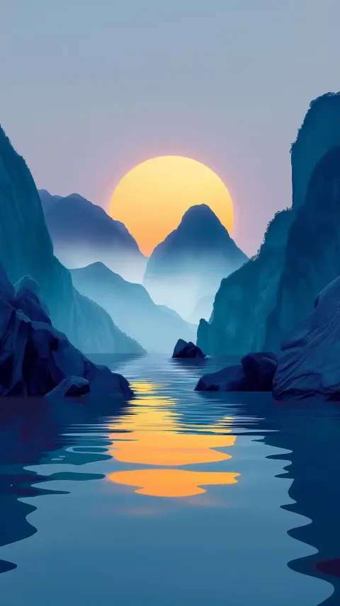 Angular Silhouettes in Tranquil Palette