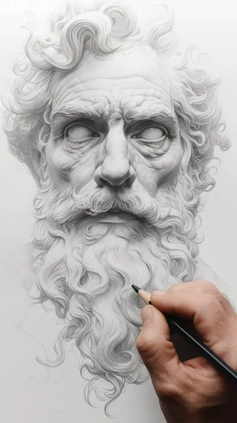 Zeus Sketch Tattoo