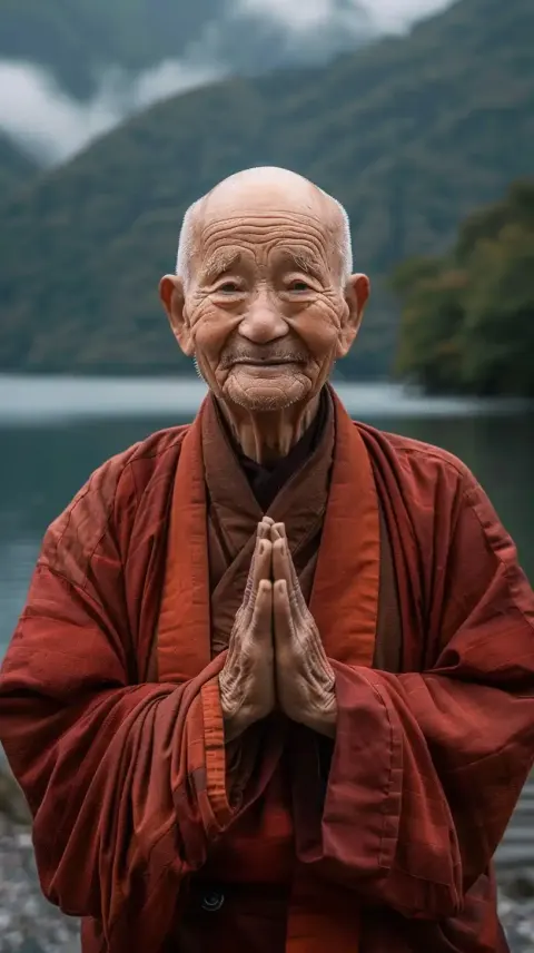 Chinese Monk River Portrait