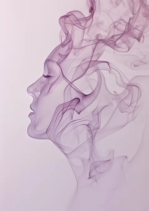 Smoke Sculpture Woman Portrait