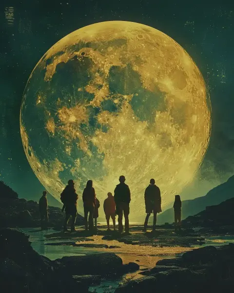 Moonlit Group Silhouette