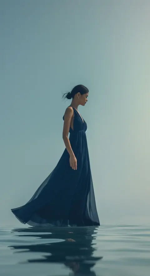 Navy Woman on Water