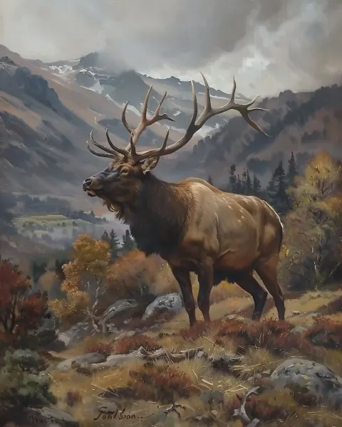 Elk in Colorado Mountains