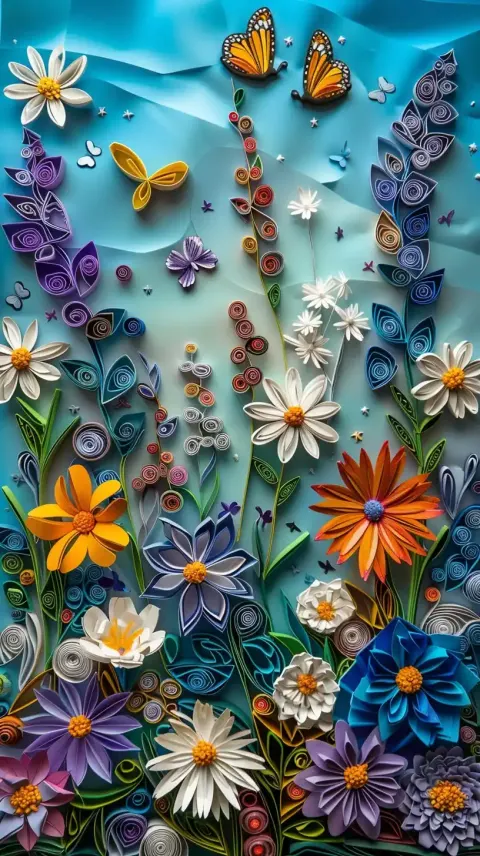 Quilled Daisy Meadow Art