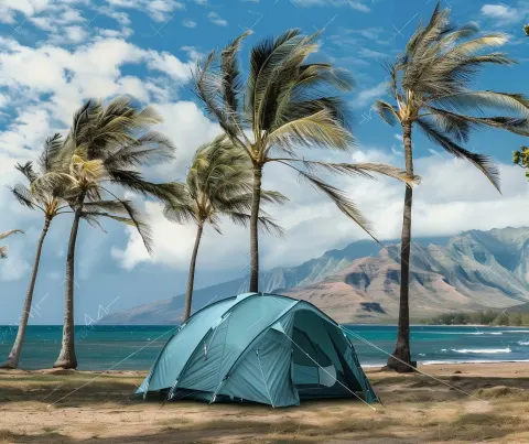 Realistic Beach Campsite