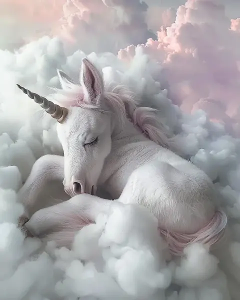 Realistic Newborn Unicorn Cloud
