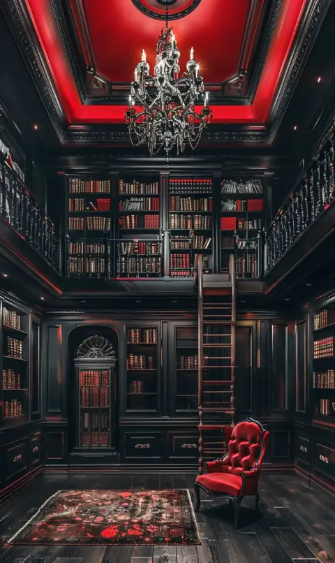 Luxury Library in Noir
