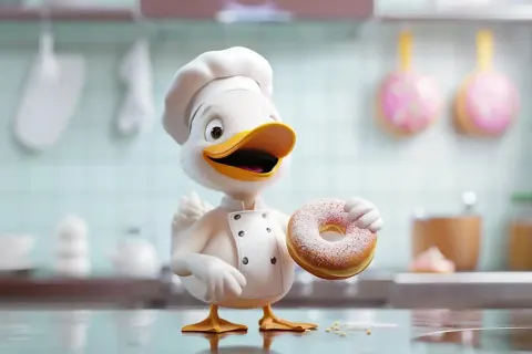 Chef Duck Donut Render
