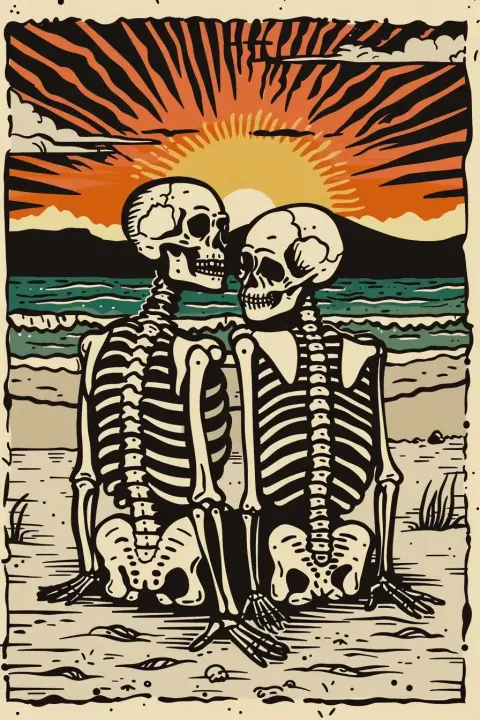Vintage Skeleton and Dog