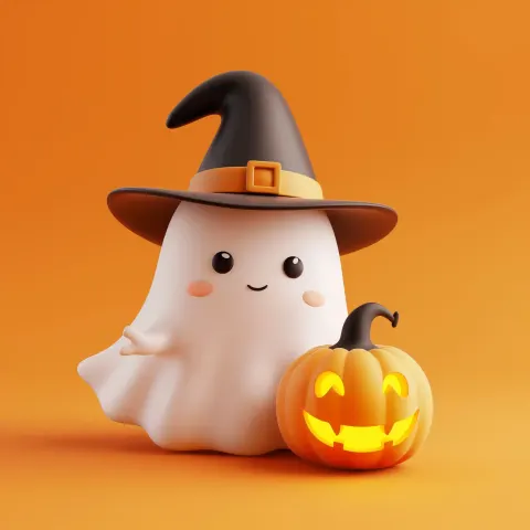 Cartoon Ghosts  Pumpkins
