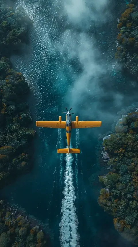 Surreal Seaplane Over Reef