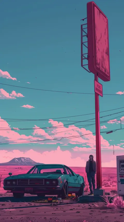 Desert Gas Station Scene