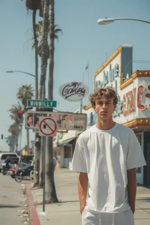 White Tee Venice Beach