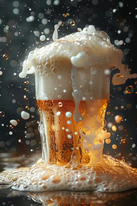 Beer Foam on Black Photo Realism