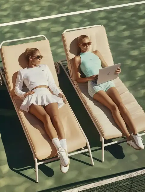 Tennis Court Laptop Duo
