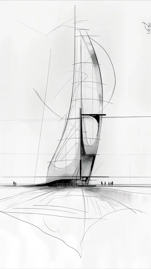 Modern Skyscraper Hotel Ink