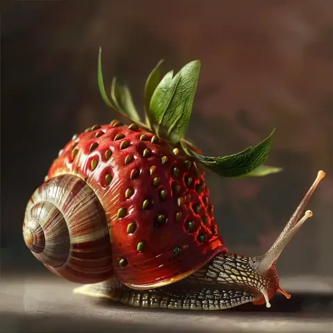 Realistic Strawberry Snail