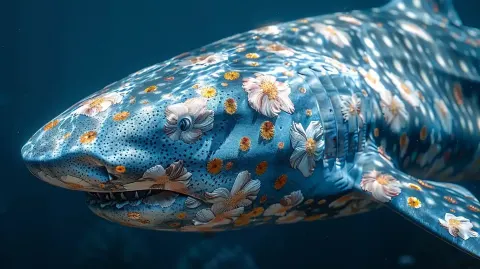 Cloisonne Shark in Deep Blue