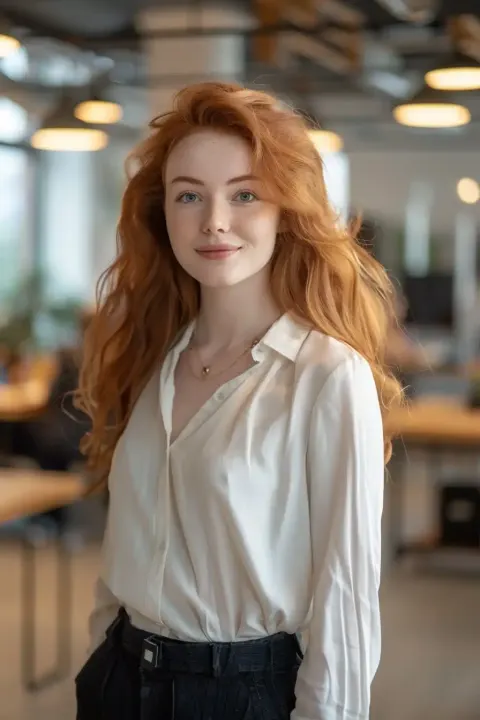 Professional Redhead in Coworking